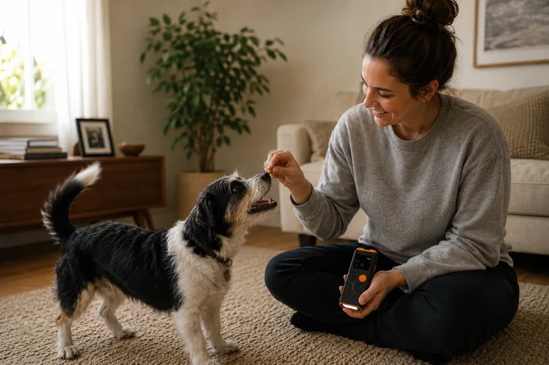 Calm dog trained gently with BarkEase